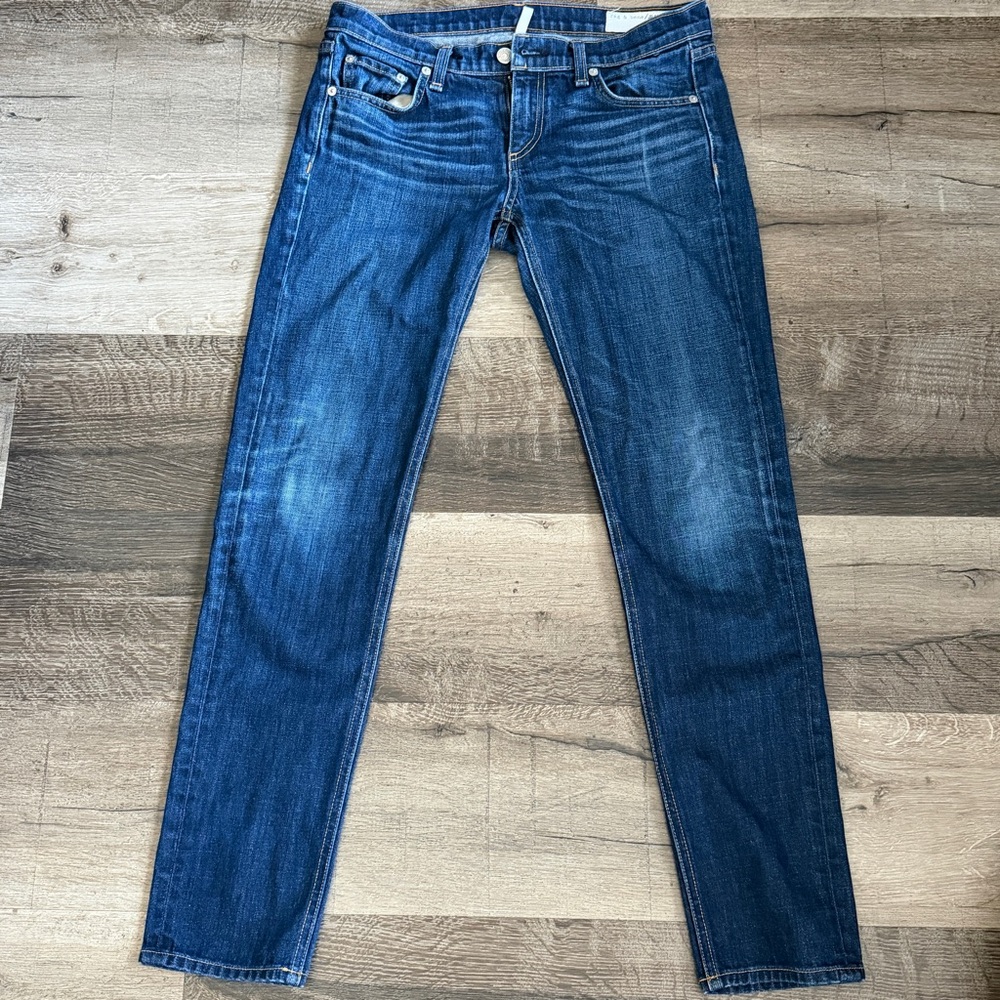 Rag & Bone Low Waist Classic Cut Women Skinny Blue Jeans